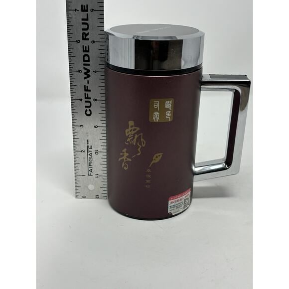 USED Pure Silver Liner Vacuum Cup Stainless Steel Thermos Silver Cup with Handle - Picture 10 of 10